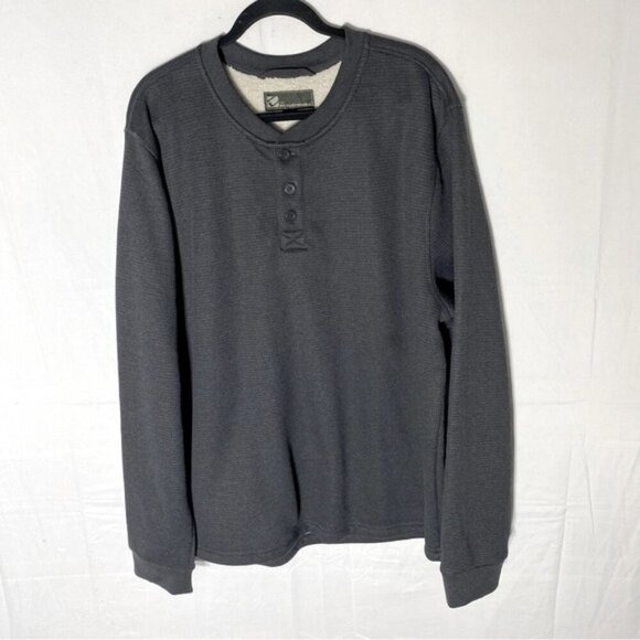 B.C. Clothing Grey Waffle Fleece Lined Pullover Sweatshirt XXL - Picture 1 of 14
